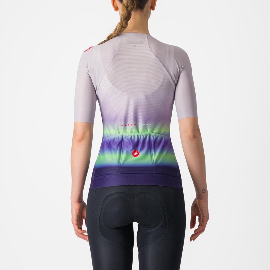 Castelli CLIMBER'S 4.0 W Women Jersey Purple White / Green / Dark Purple | MED-231478