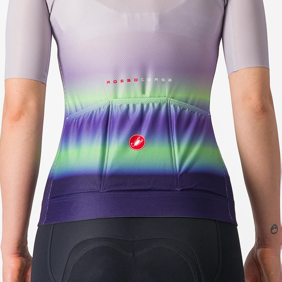 Castelli CLIMBER'S 4.0 W Women Jersey Purple White / Green / Dark Purple | MED-231478