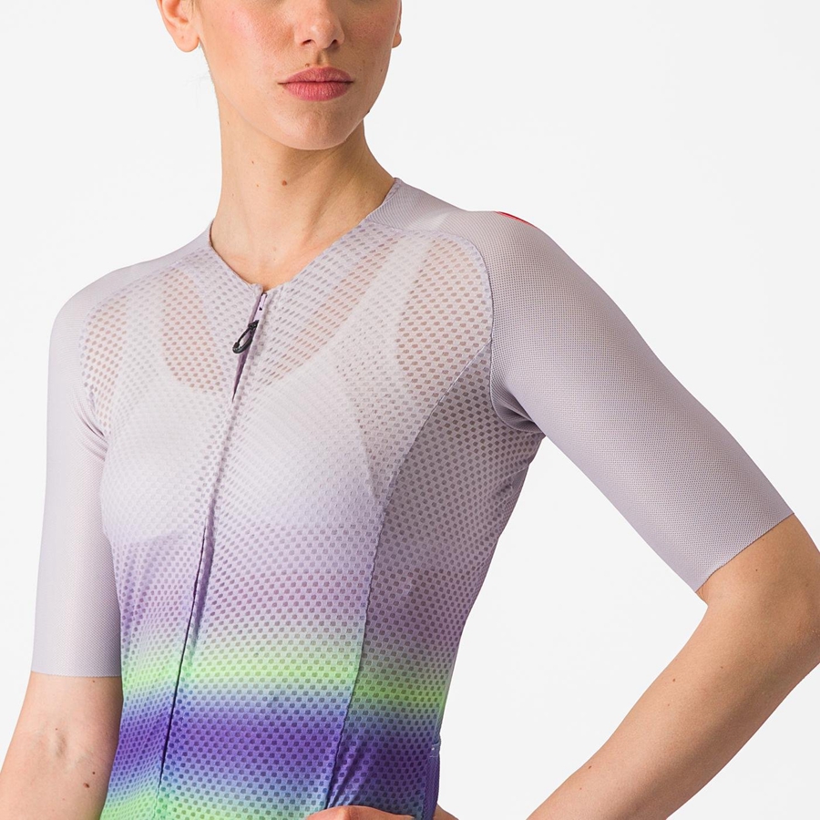 Castelli CLIMBER'S 4.0 W Women Jersey Purple White / Green / Dark Purple | MED-231478