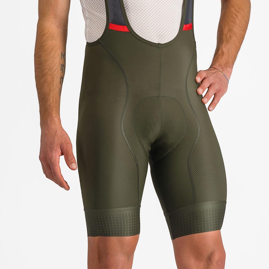 Castelli COMPETIZIONE Men Bib Shorts Deep Green | WNB-076913