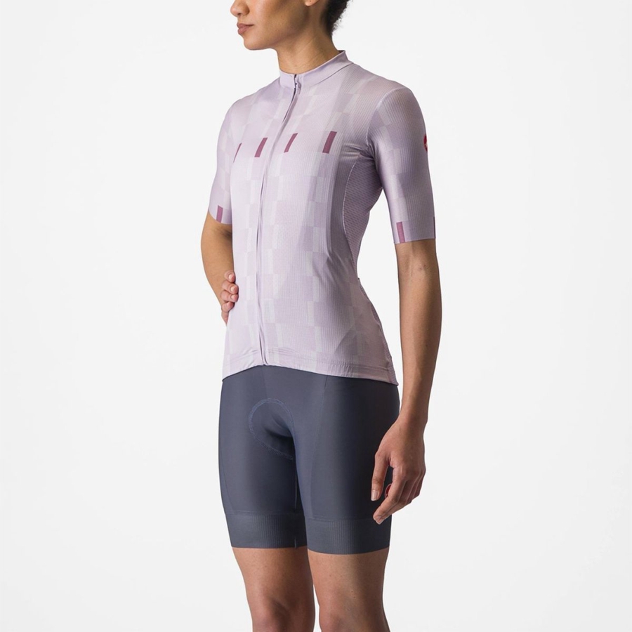 Castelli DIMENSIONE Women Jersey Purple White / Deep Purple | MGK-872519