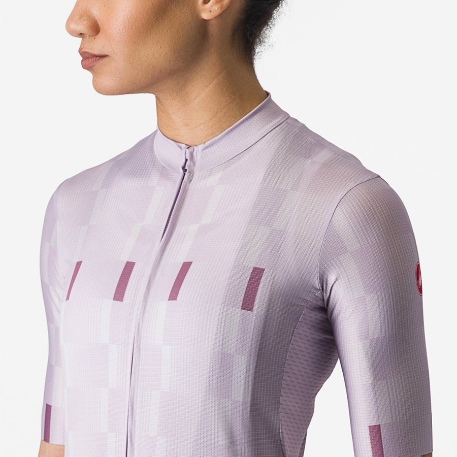 Castelli DIMENSIONE Women Jersey Purple White / Deep Purple | MGK-872519