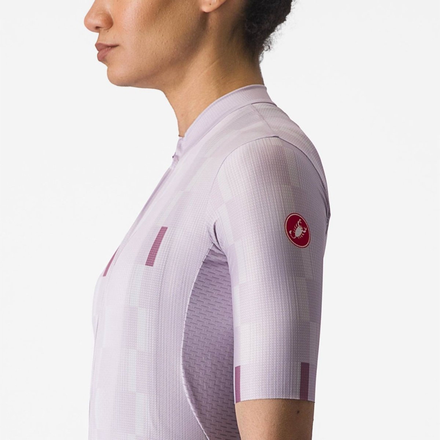 Castelli DIMENSIONE Women Jersey Purple White / Deep Purple | MGK-872519