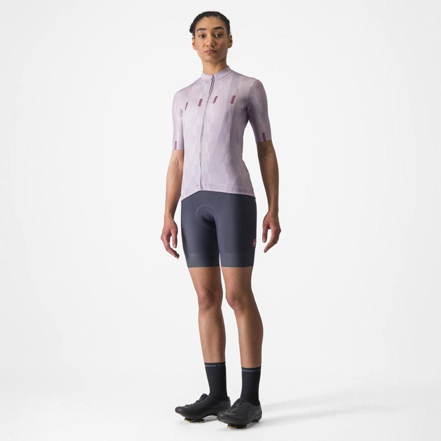 Castelli DIMENSIONE Women Jersey Purple White / Deep Purple | MGK-872519