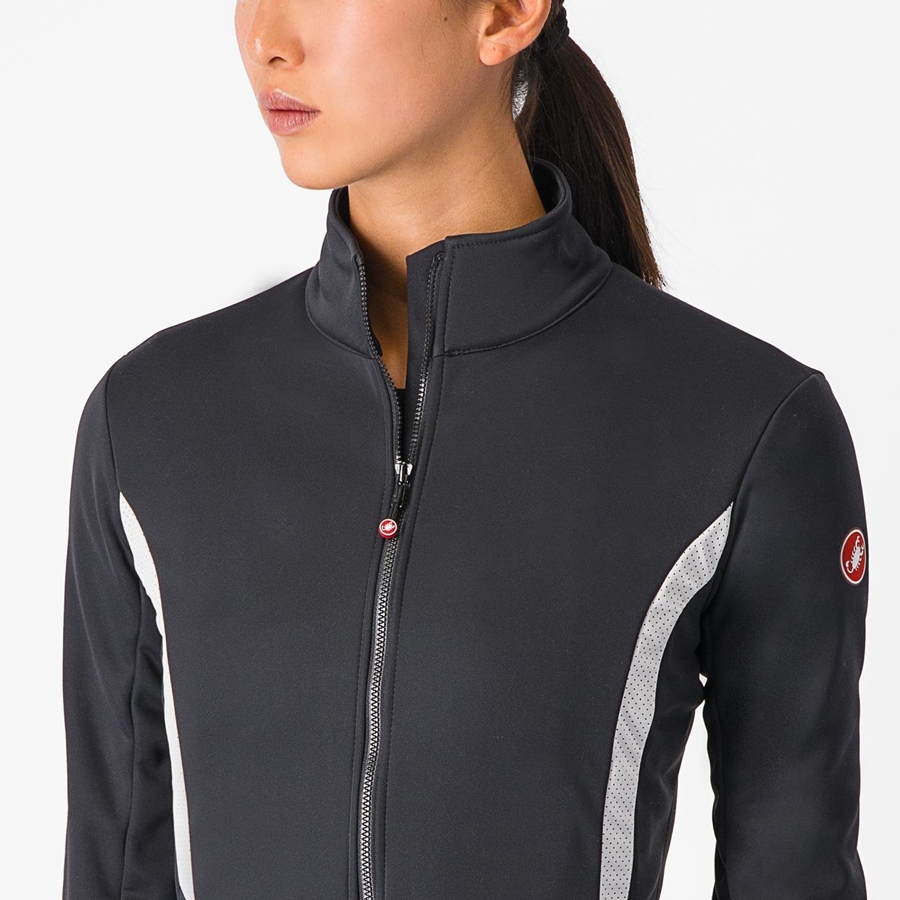 Castelli DINAMICA 2 Women Jackets Black / White | OPA-380426