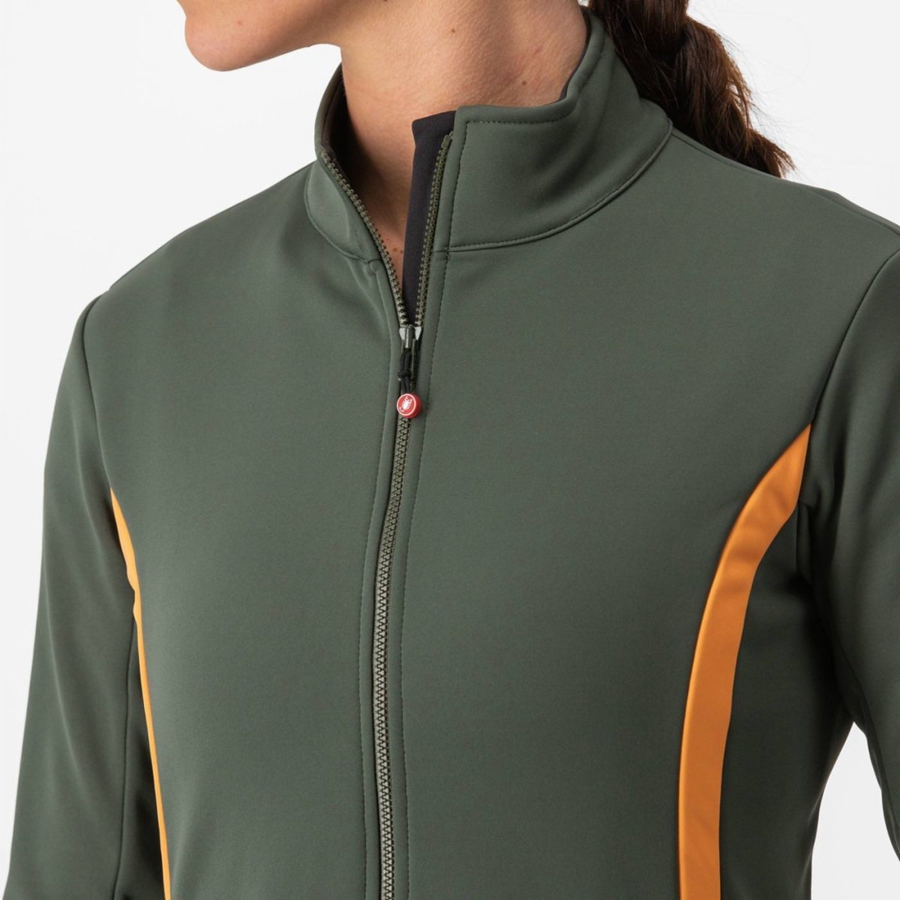 Castelli DINAMICA 2 Women Jackets Green | JZX-692308