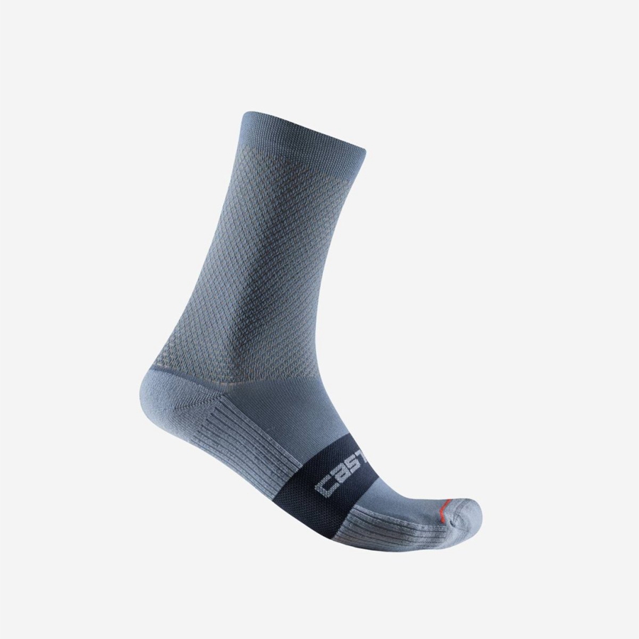 Castelli ESPRESSO 15 Men Socks Light Grey Blue | VIP-704981