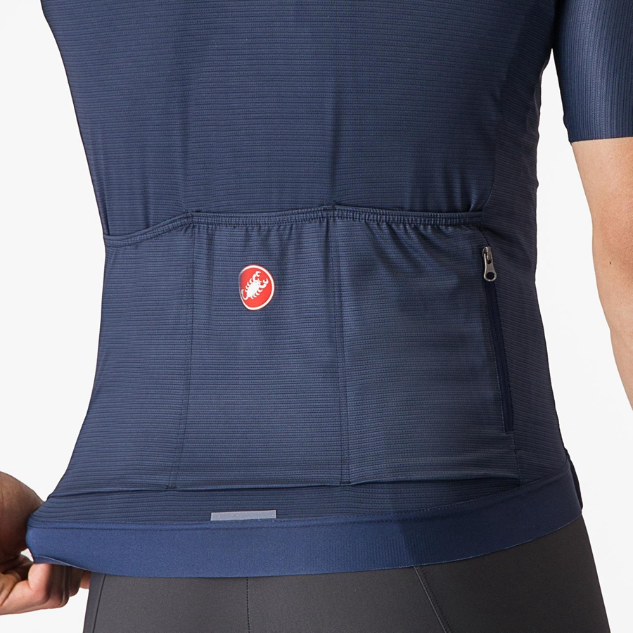 Castelli ESPRESSO Men Jersey Blue / Silver | EOQ-073891