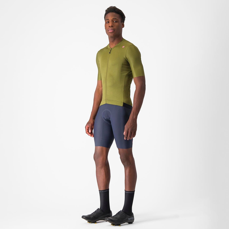 Castelli ESPRESSO Men Jersey Olive / Light Green | ABF-821937