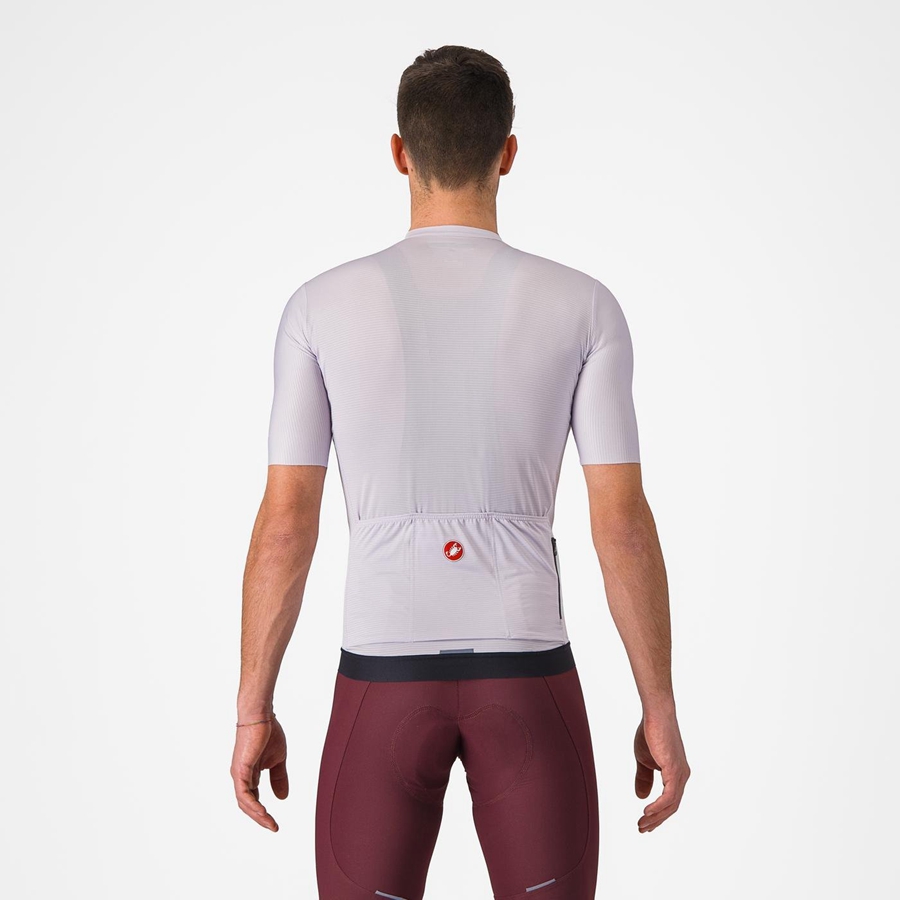 Castelli ESPRESSO Men Jersey Purple White / Dark Grey | OFM-549627