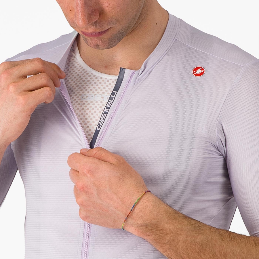 Castelli ESPRESSO Men Jersey Purple White / Dark Grey | OFM-549627