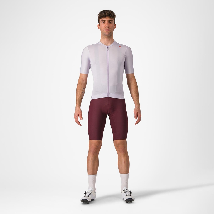 Castelli ESPRESSO Men Jersey Purple White / Dark Grey | OFM-549627