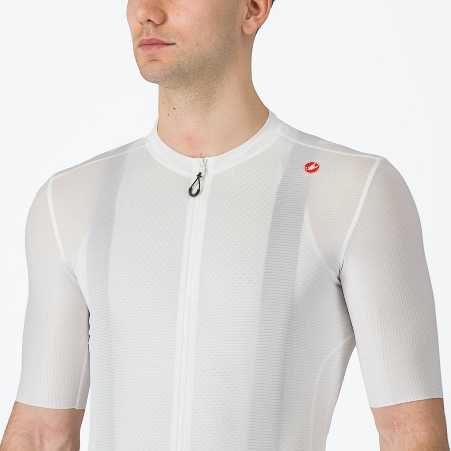 Castelli ESPRESSO Men Jersey White / Dark Grey | RJW-917254