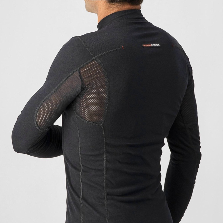 Castelli FLANDERS WARM LONG SLEEVE Men Base Layer Black | QVM-012648