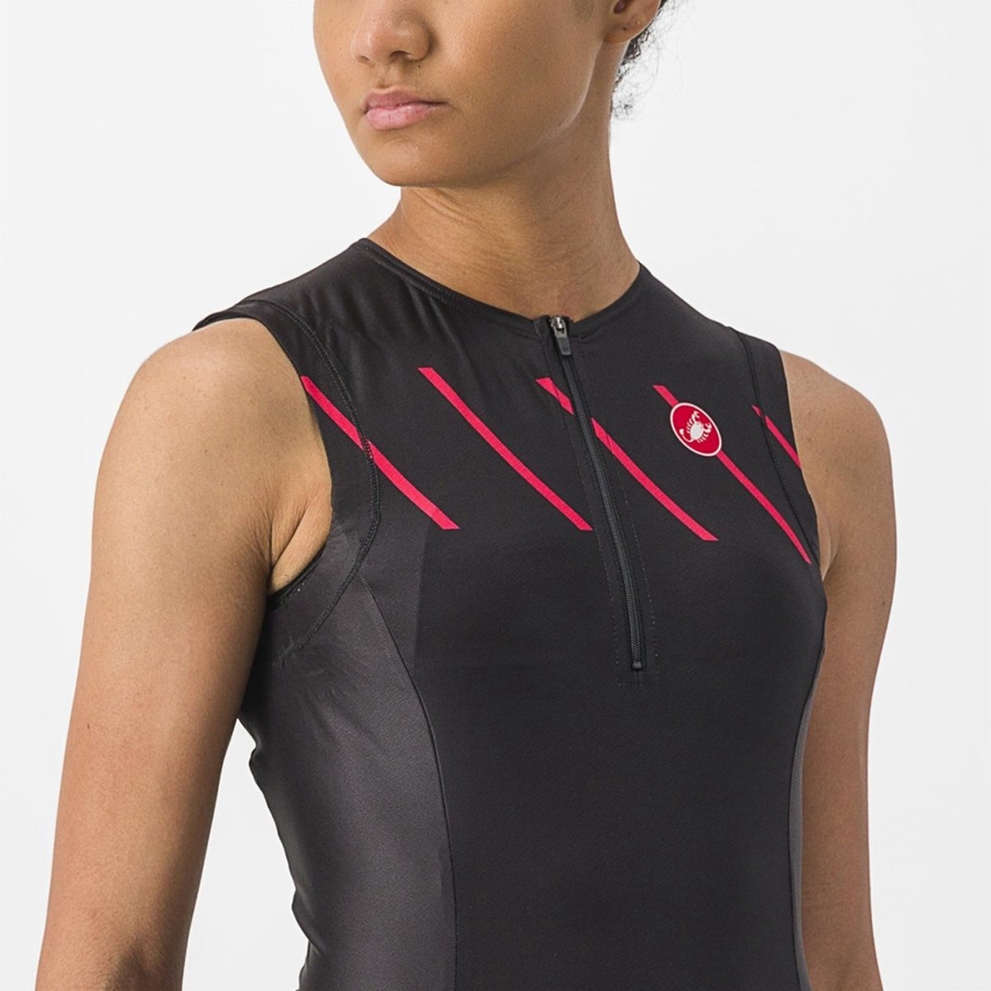 Castelli FREE 2 W TRI SINGLET Women Suits Black | LOR-987043