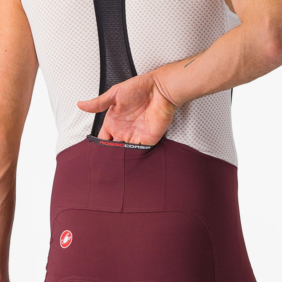 Castelli FREE AERO RC CLASSIC Men Bib Shorts Deep Burgundy / White | RGF-475629