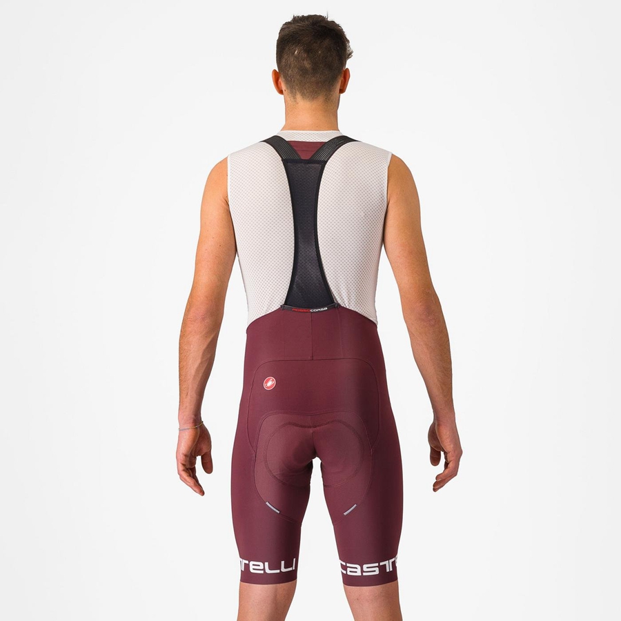 Castelli FREE AERO RC CLASSIC Men Bib Shorts Deep Burgundy / White | RGF-475629