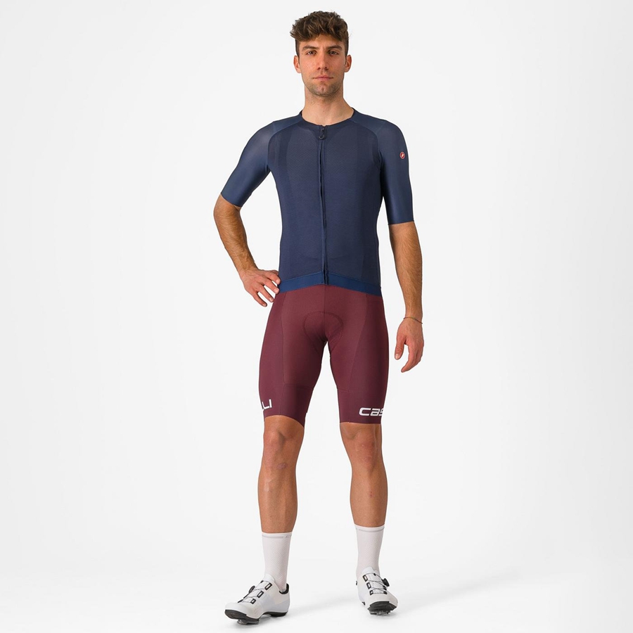 Castelli FREE AERO RC CLASSIC Men Bib Shorts Deep Burgundy / White | RGF-475629