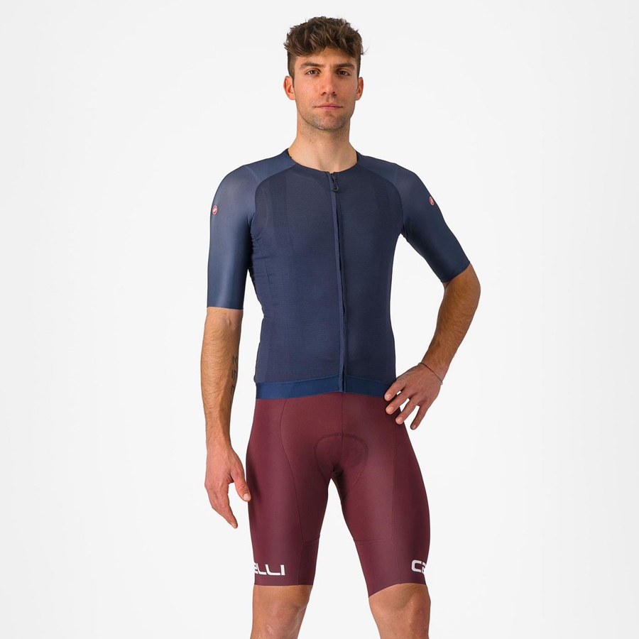 Castelli FREE AERO RC CLASSIC Men Bib Shorts Deep Burgundy / White | RGF-475629