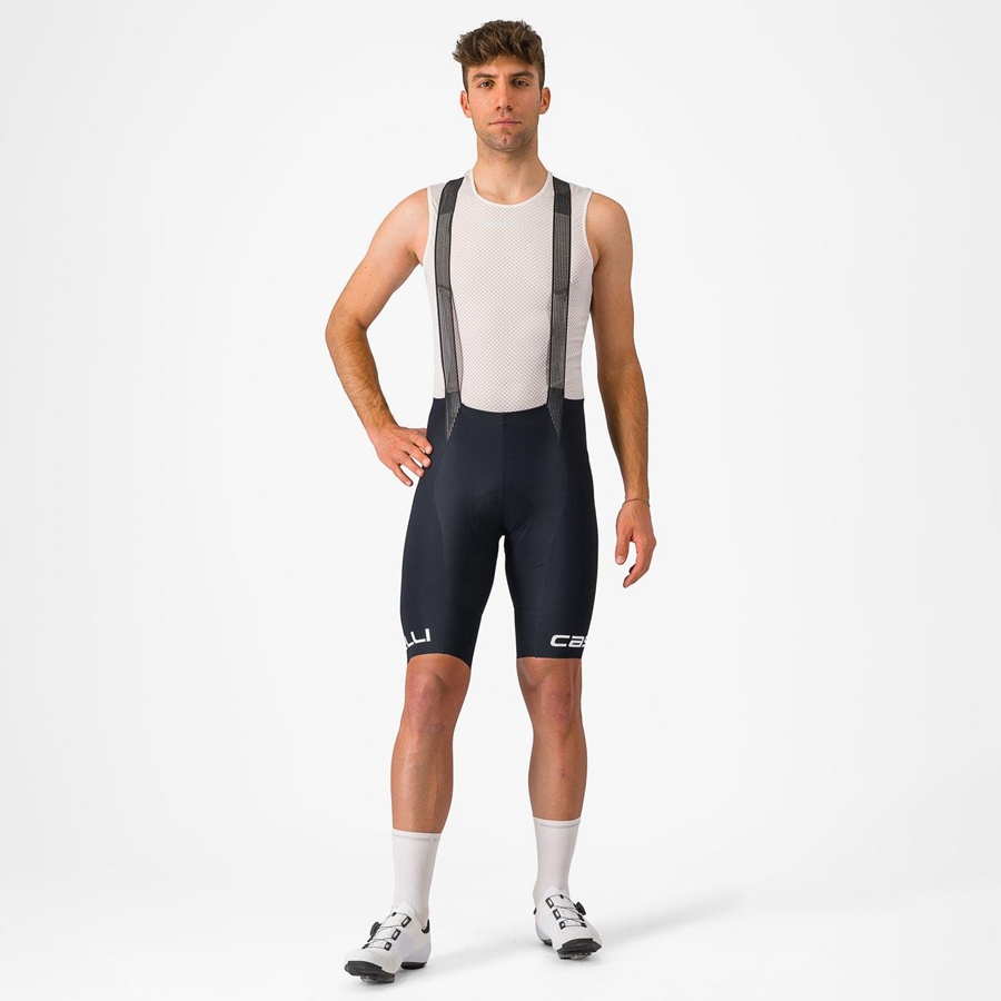 Castelli FREE AERO RC CLASSIC Men Bib Shorts Black / White | ZXN-179638