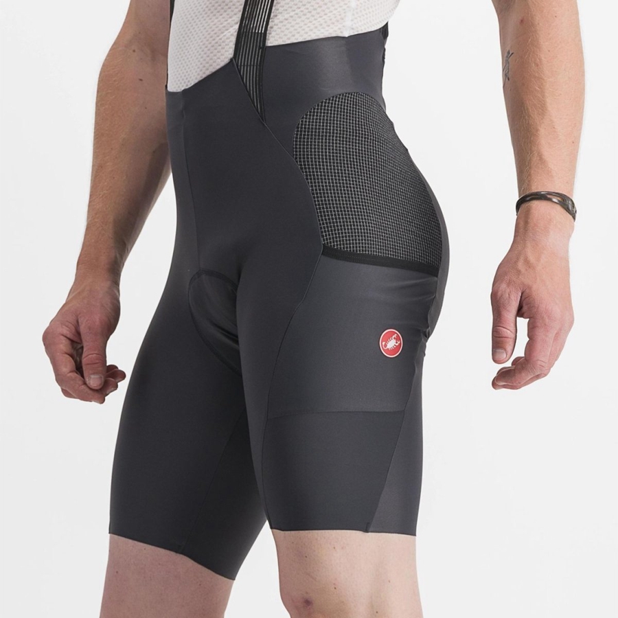 Castelli FREE UNLIMITED Men Bib Shorts Dark Grey | NKB-091325