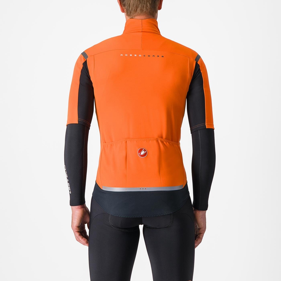 Castelli GABBA RoS 2 Men Jackets Red Orange / Dark Grey | ZPB-183962