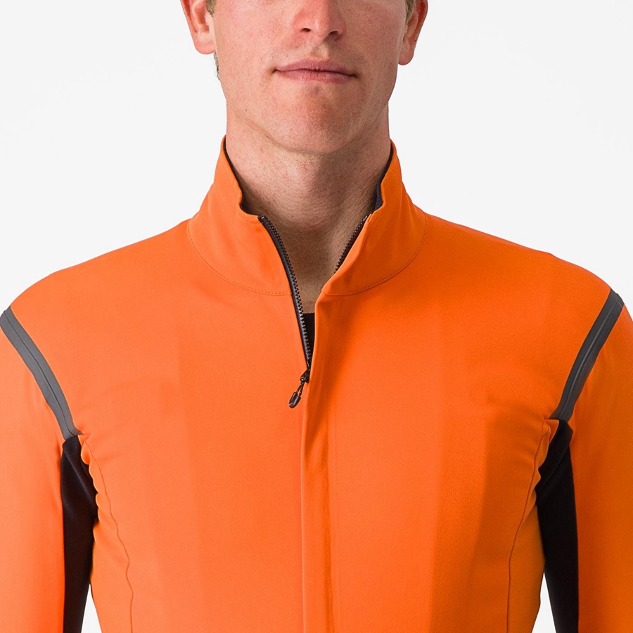 Castelli GABBA RoS 2 Men Jackets Red Orange / Dark Grey | ZPB-183962