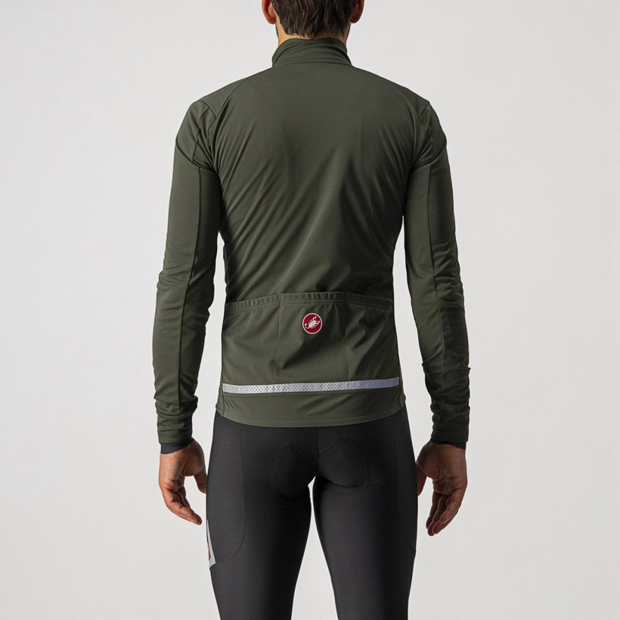 Castelli GO Men Jackets Green / Red | TGK-613047