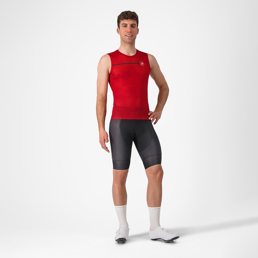 Castelli INSIDER SLEEVELESS Men Jersey Dark Red | GUL-285903