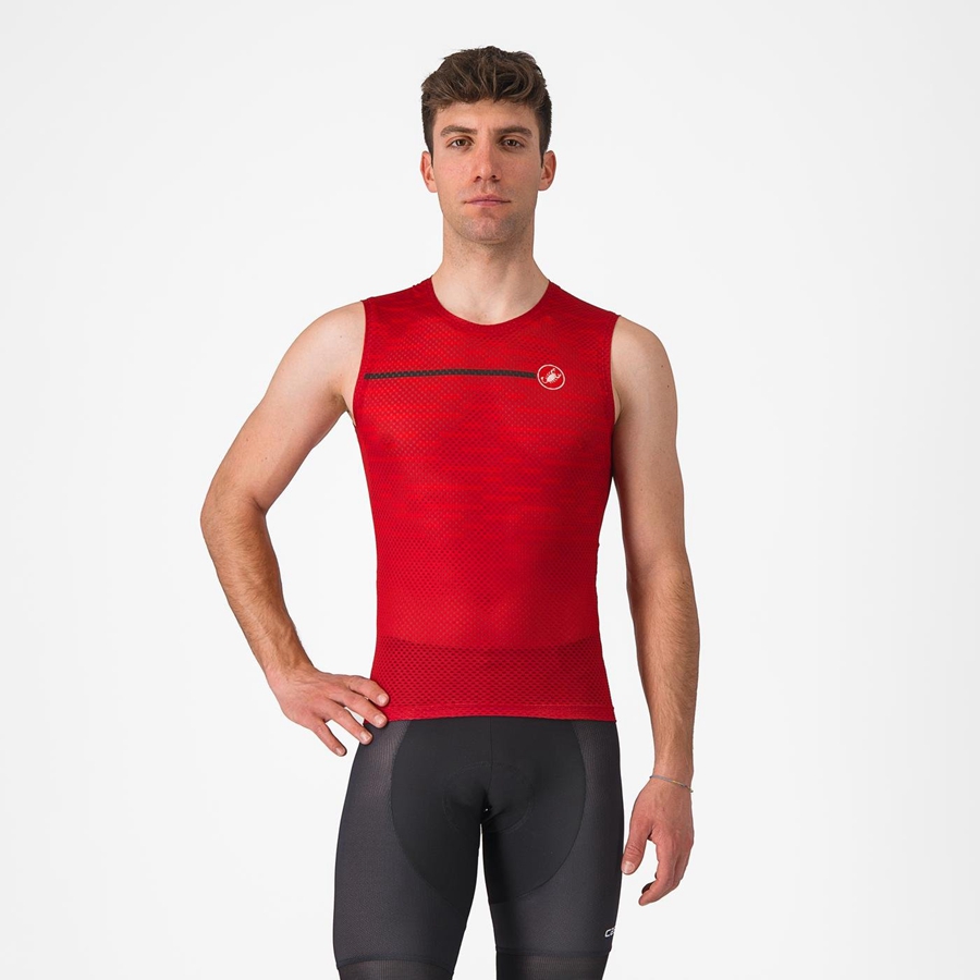 Castelli INSIDER SLEEVELESS Men Jersey Dark Red | GUL-285903