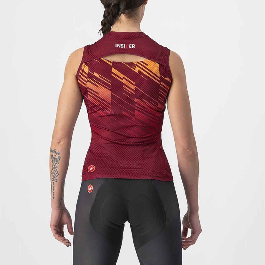 Castelli INSIDER W SLEEVELESS Women Jersey Burgundy | YDP-629385