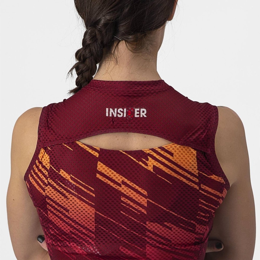 Castelli INSIDER W SLEEVELESS Women Jersey Burgundy | YDP-629385