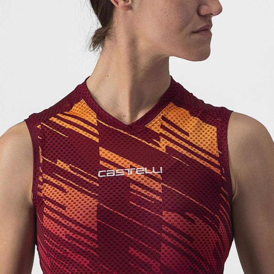 Castelli INSIDER W SLEEVELESS Women Jersey Burgundy | YDP-629385