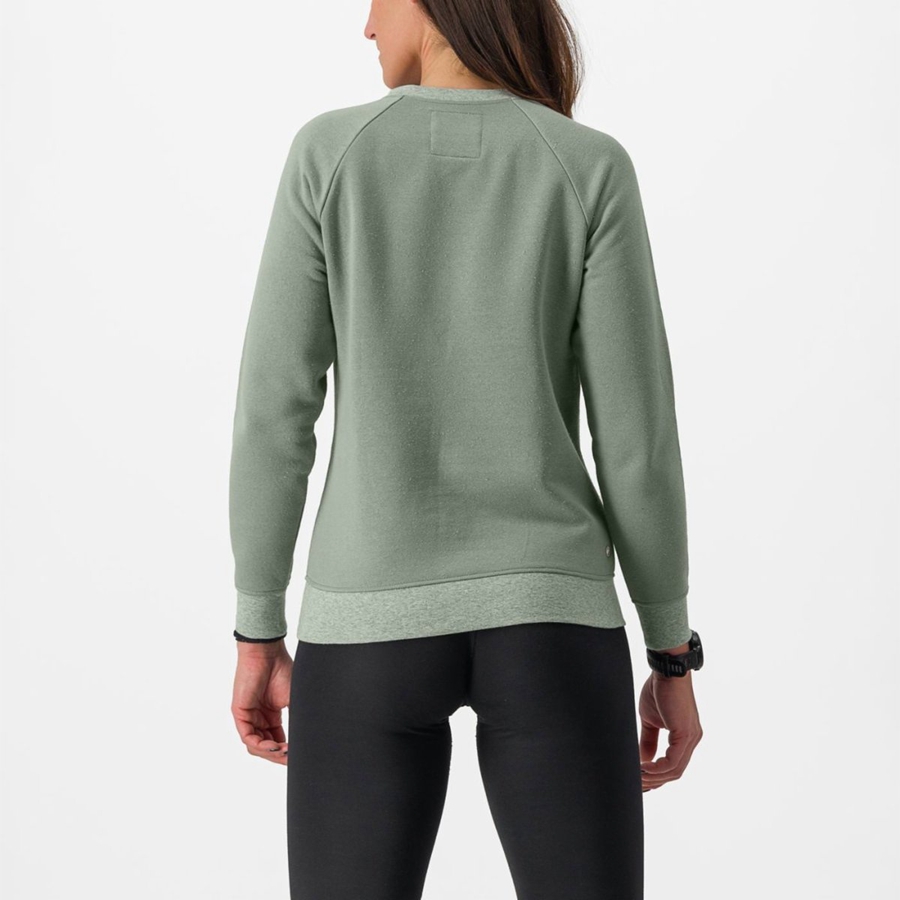 Castelli LOGO W SWEATSHIRT Women Casual Green | XBF-876521