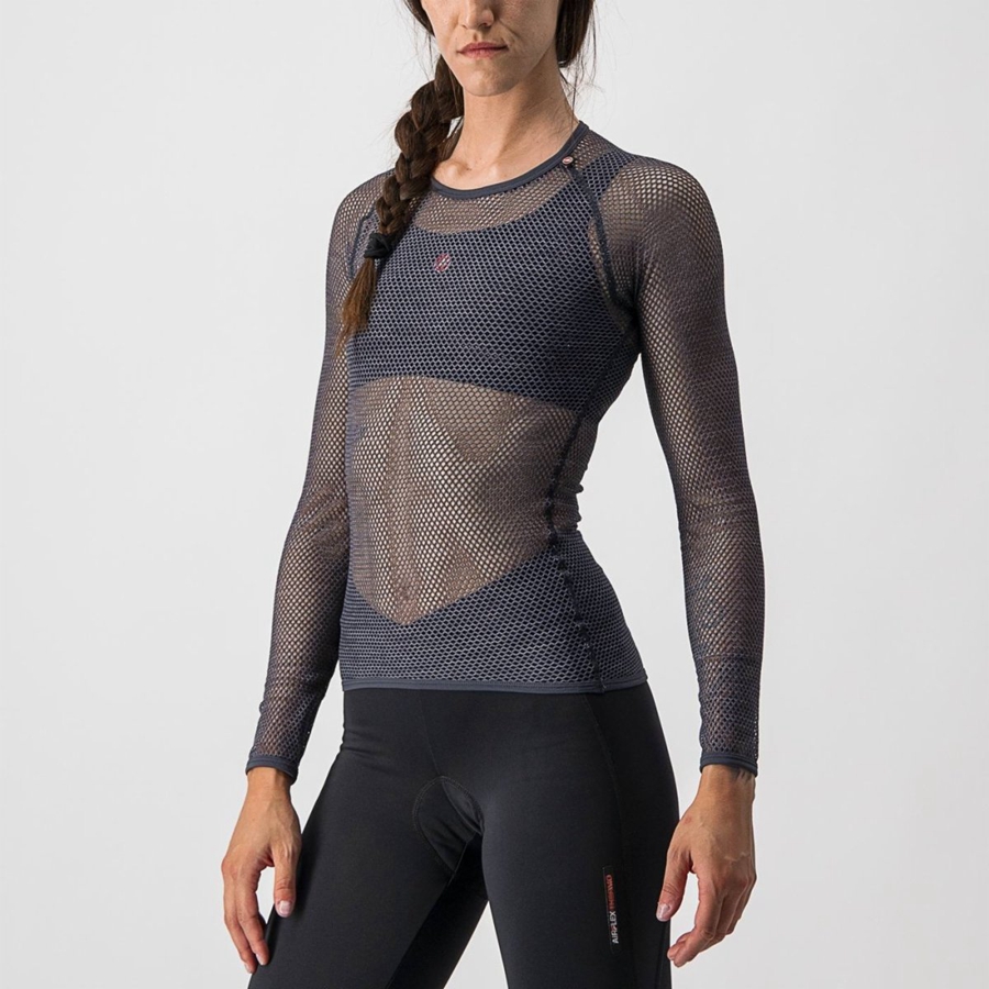 Castelli MIRACOLO W LONG SLEEVE Women Base Layer Grey | OTB-530942