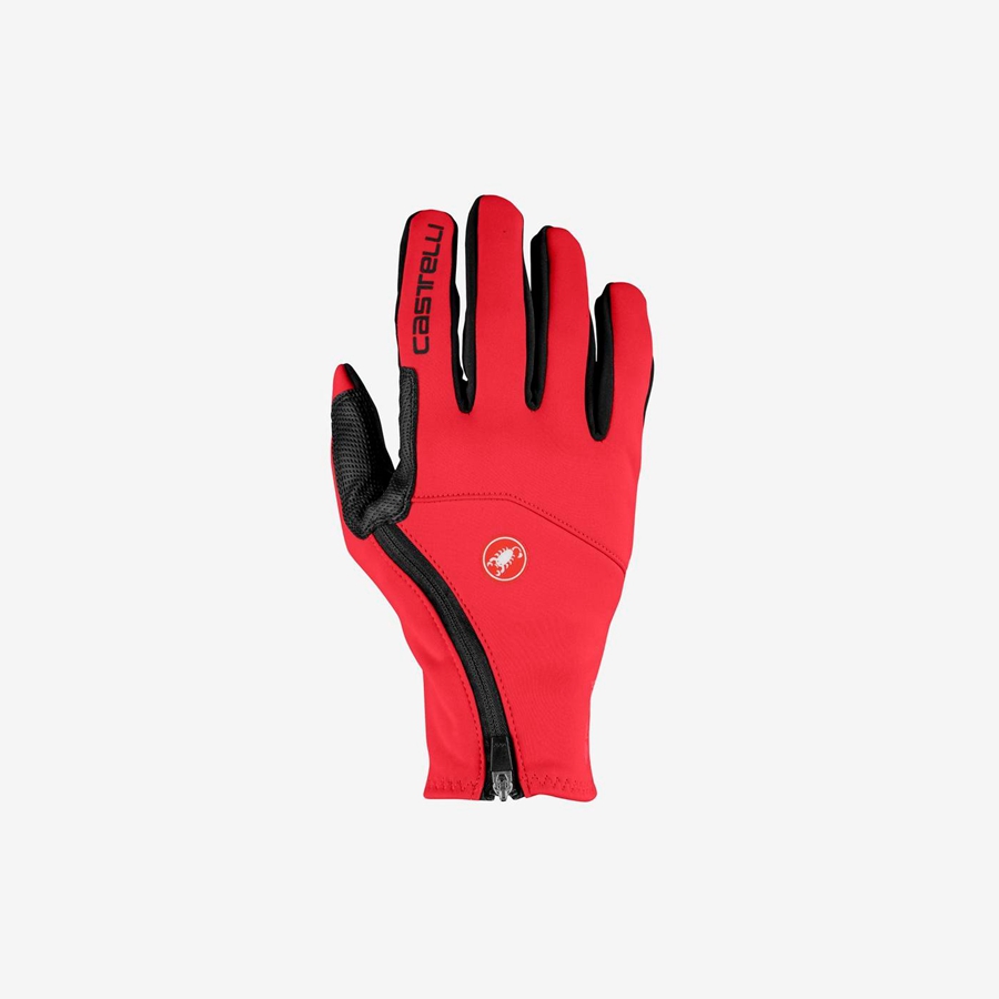 Castelli MORTIROLO Men Gloves Red | NKR-968502