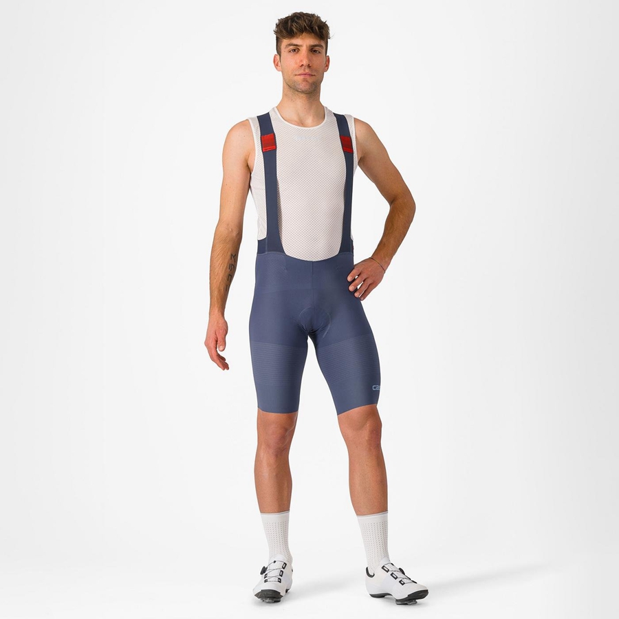 Castelli PREMIO Men Bib Shorts Blue / Grey Blue | FQV-803675