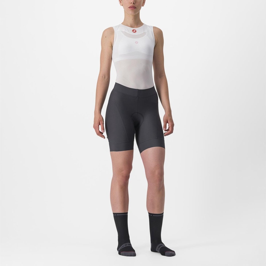 Castelli PRIMA Women Shorts Dark Grey / Orange | EYO-684029