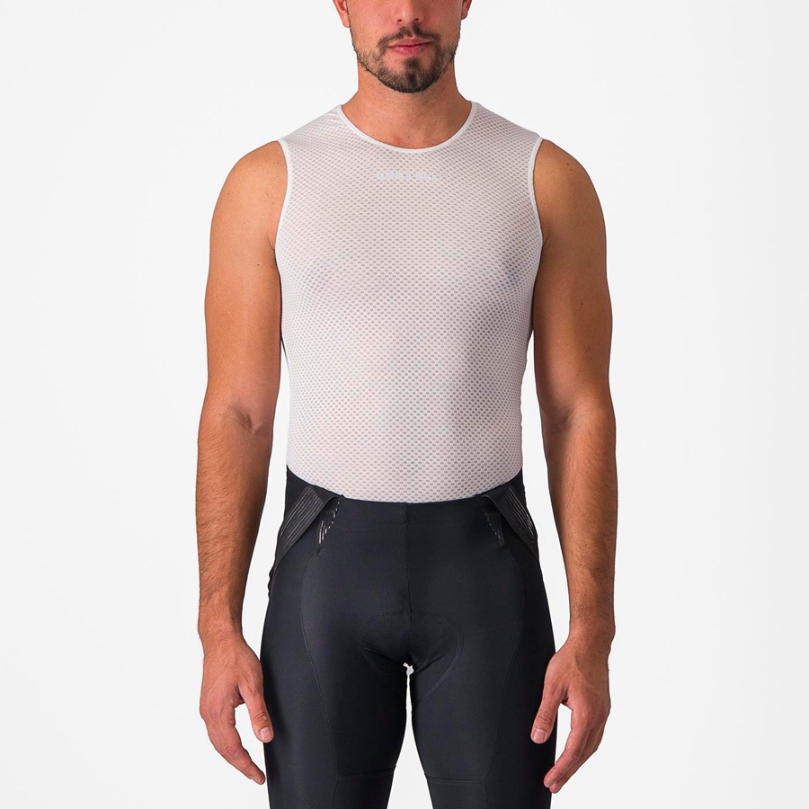 Castelli PRO MESH 2.0 SLEEVELESS Men Base Layer White | VBN-039514