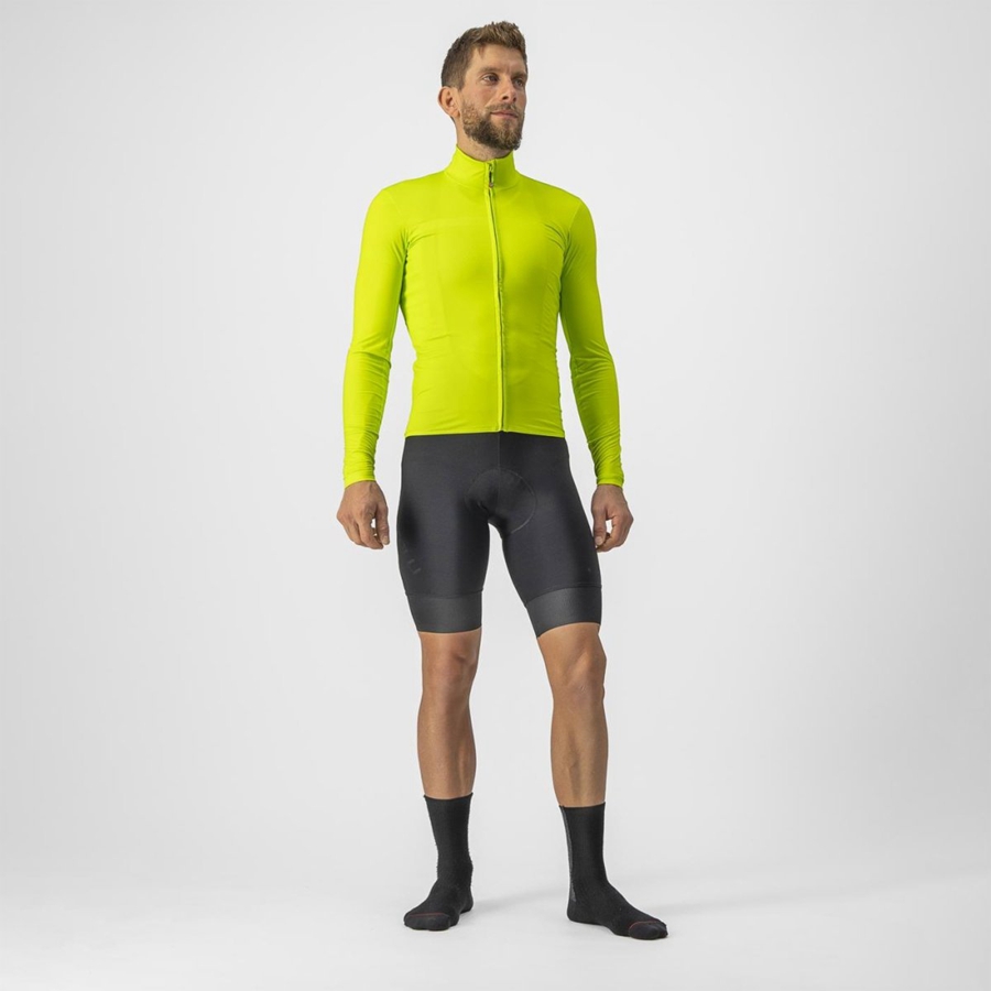 Castelli PRO THERMAL MID LS Men Jersey Light Green | OPN-367418