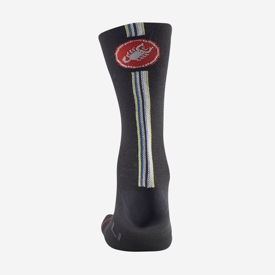 Castelli RACING STRIPE 18 Men Socks Black | QAV-057314