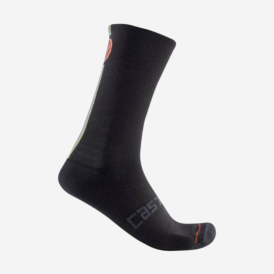 Castelli RACING STRIPE 18 Men Socks Black | QAV-057314