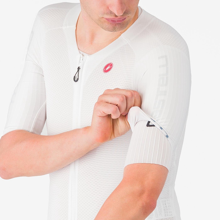 Castelli SANREMO BTW X2 Men Speedsuits White Blue | RAQ-296731