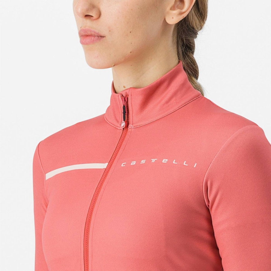 Castelli SINERGIA 2 FZ Women Jersey Red / Cream Pink | BJG-493107