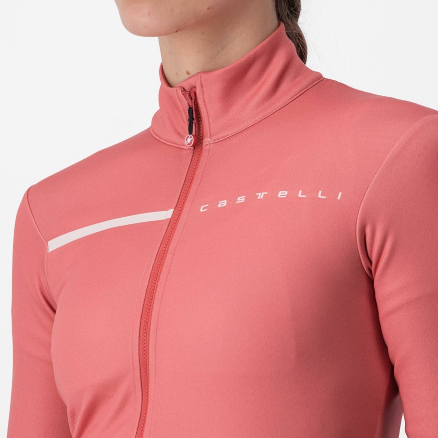 Castelli SINERGIA 2 FZ Women Jersey Red / Cream Pink | BJG-493107