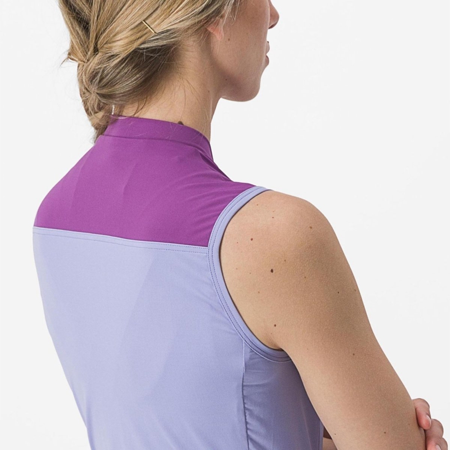 Castelli SOLARIS SLEEVELESS Women Jersey Purple White | WFG-356241