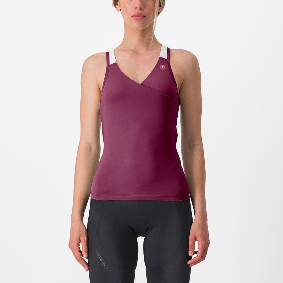 Castelli SOLARIS TOP Women Jersey Deep Purple / White | APR-890251