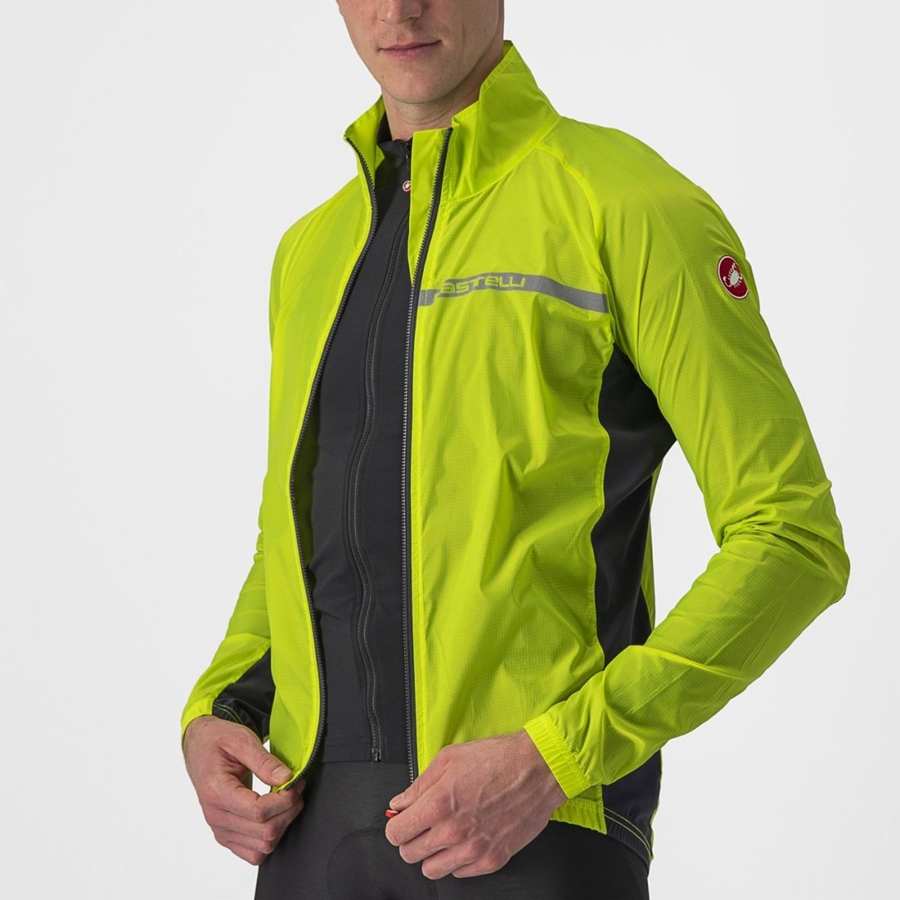 Castelli SQUADRA STRETCH Men Protection Light Green / Dark Grey | YEU-239640