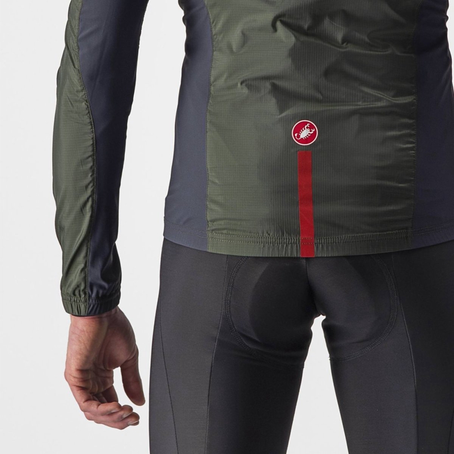 Castelli SQUADRA STRETCH Men Protection Green / Dark Grey | LMF-103479