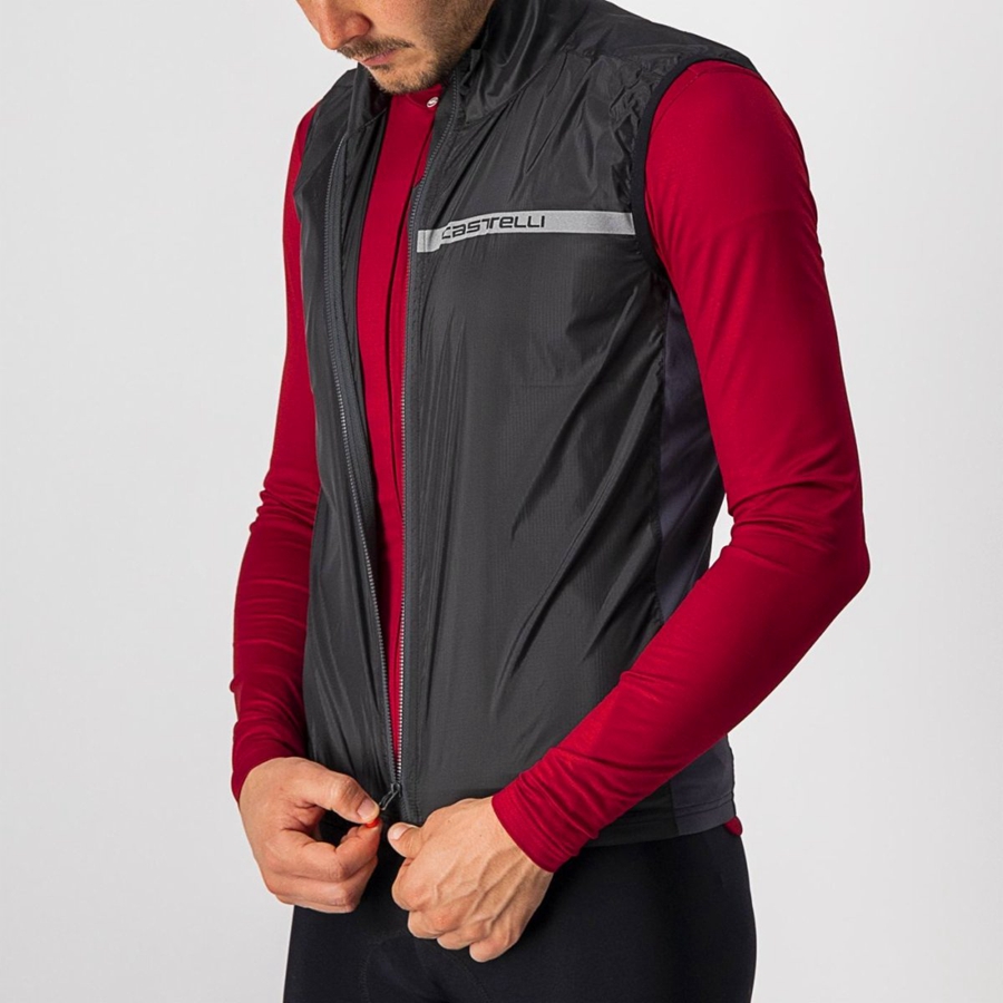 Castelli SQUADRA STRETCH Men Vest Black / Dark Grey | JEM-246598